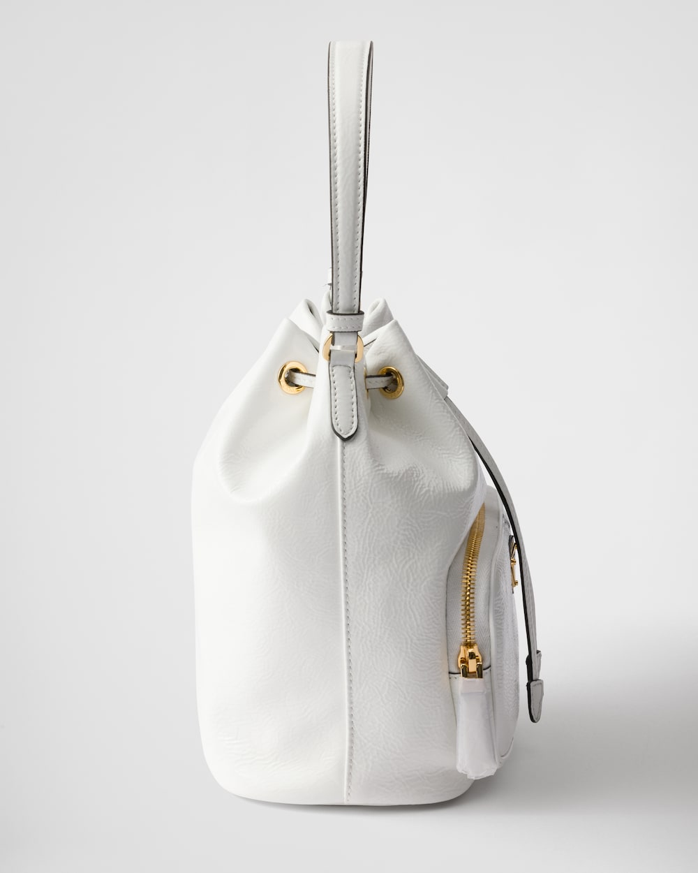 Prada Duet Naplak Patent Leather Bucket Bag - Image 5